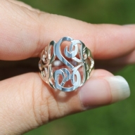 Cut Out Monogram Ring 
